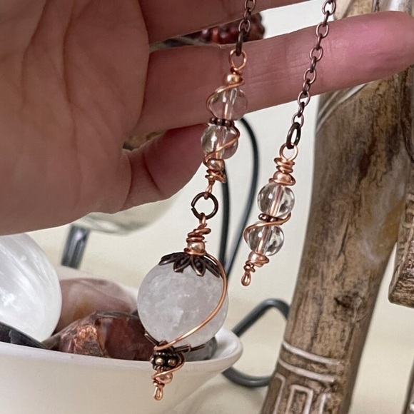NWOT Crystal Quartz Copper Dowsing Pendulum - Picture 5 of 7